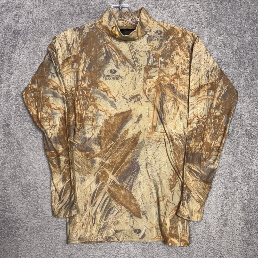 Under Armour Mossy Oak Shirt Men M ColdGear Duck Blind Fitted Thermal Base Layer
